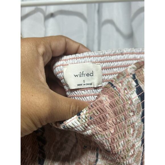 Aritzia wilfred women Sm tempest smocked babydoll mini dress Artsey Floral boho - Picture 2 of 9